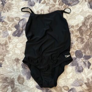 Speedo Black Bodysuit One Piece Swimsuit